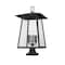 Z-Lite Rainer 6 Light Outdoor Pier Mounted Fixture, 17.5in. W x 32.5in. H, Black 5015PHXXLS-SQPM-BK - alternate 4